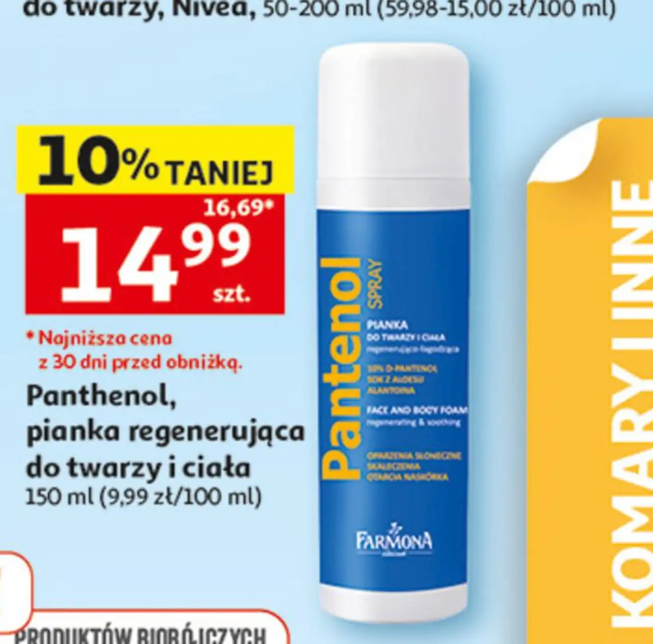 Panthenol, pianka regenerująca do twarzy i ciała Farmona