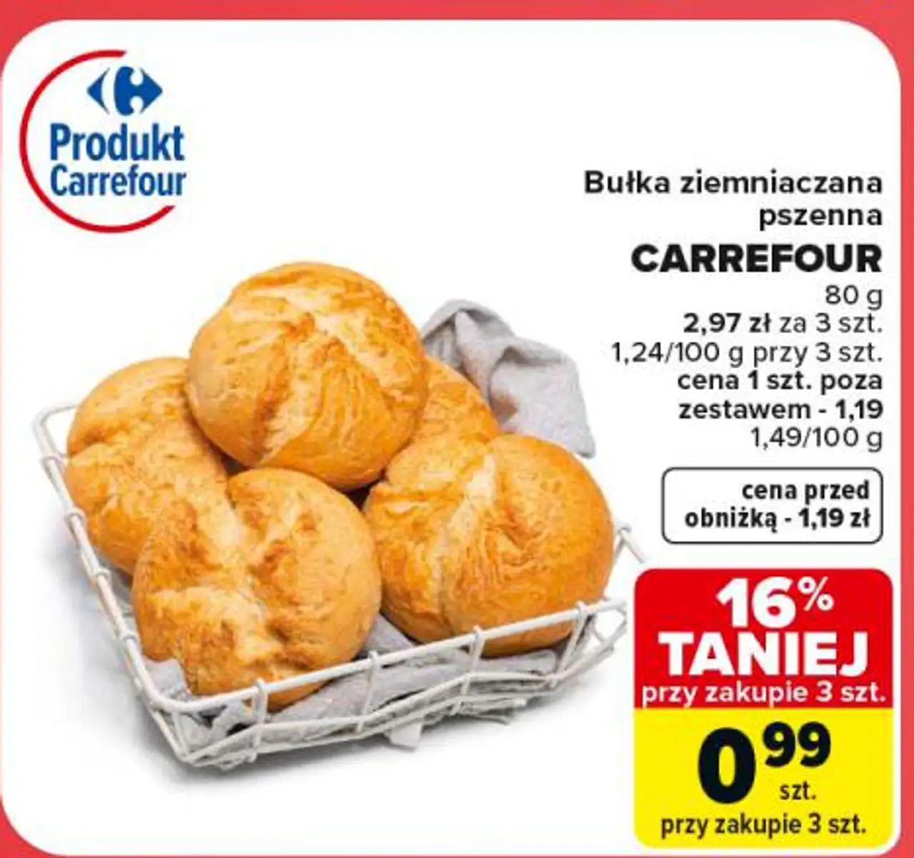 Bułka ziemniaczana pszenna CARREFOUR
