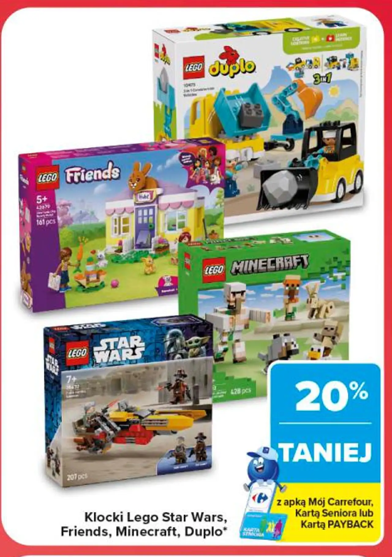 Klocki Lego Star Wars, Friends, Minecraft, Duplo