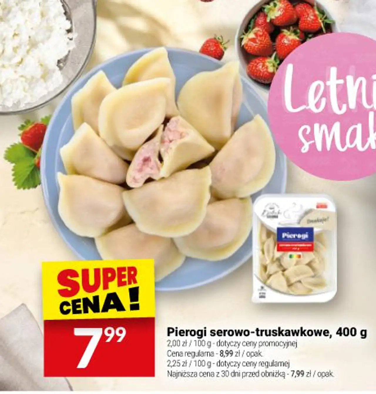 Białecki Kuchnia Pierogi serowo-truskawkowe, 400 g