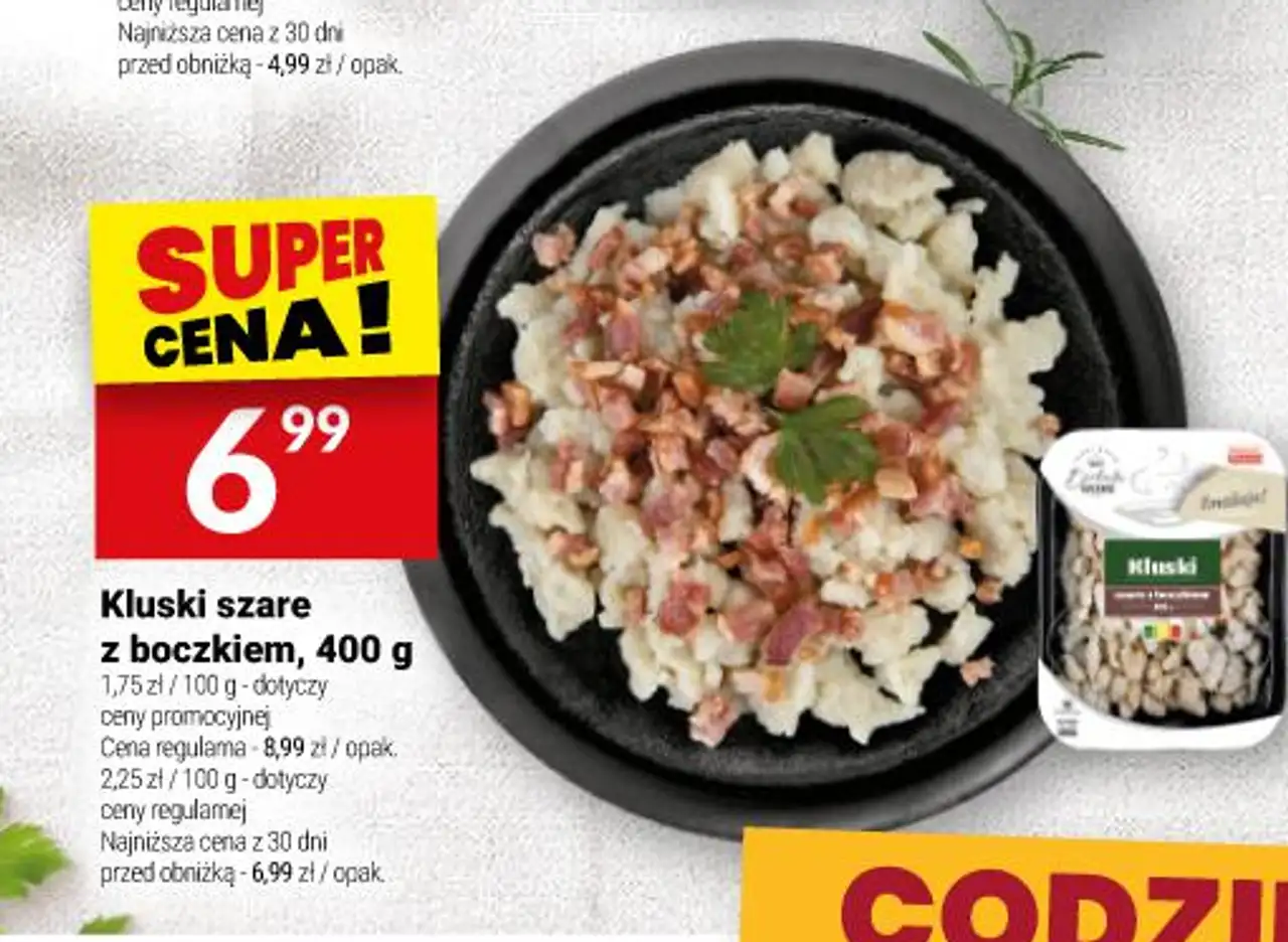 Białecki Kuchnia Kluski szare z boczkiem, 400 g