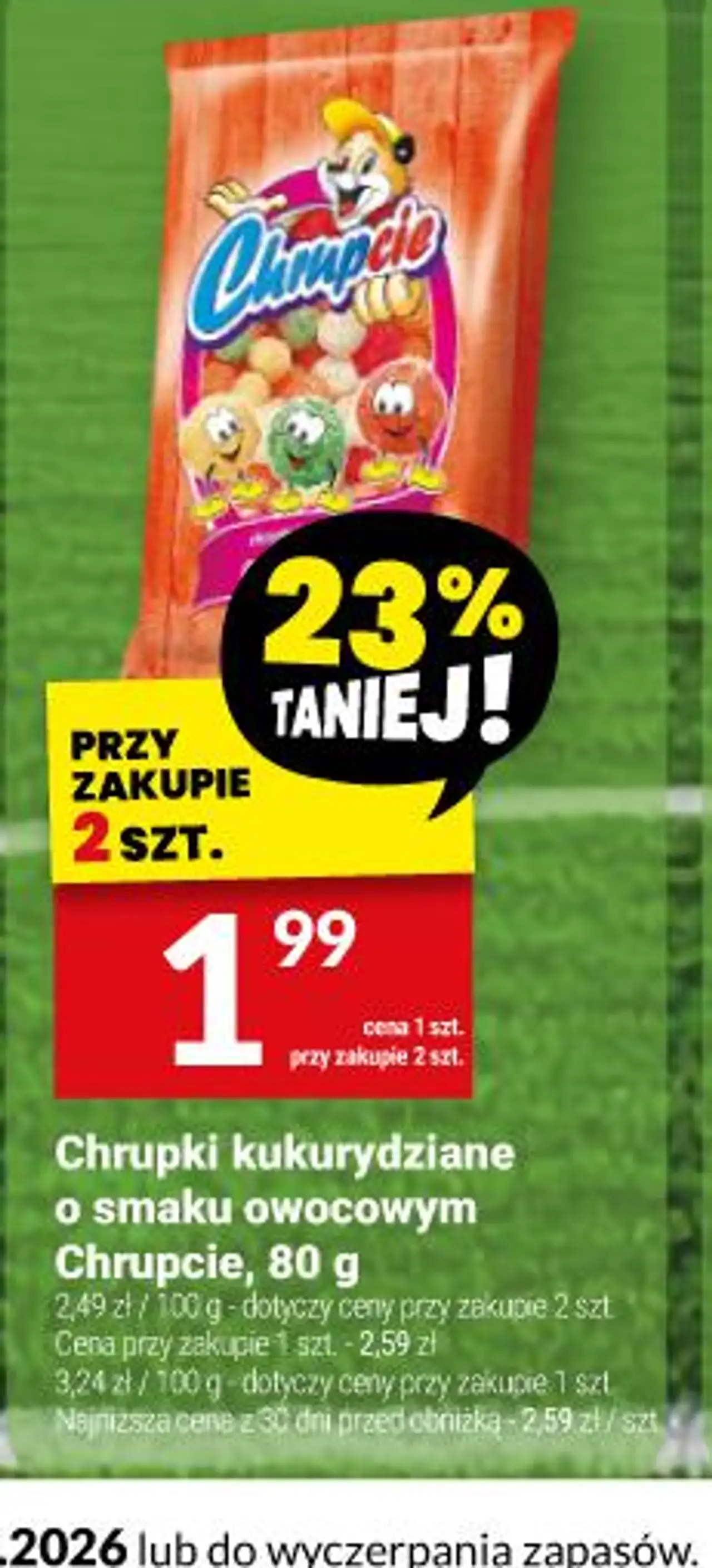 Chrupki kukurydziane o smaku owocowym Chrupcie, 80 g