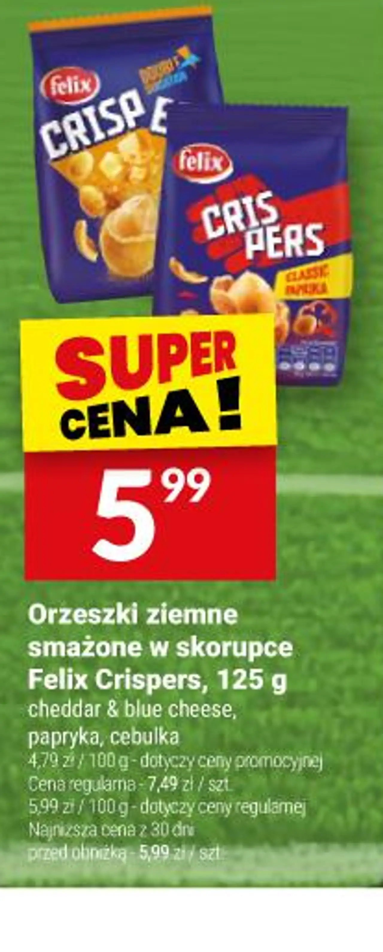 Orzeszki ziemne smażone w skorupce Felix Crispers, 125 g