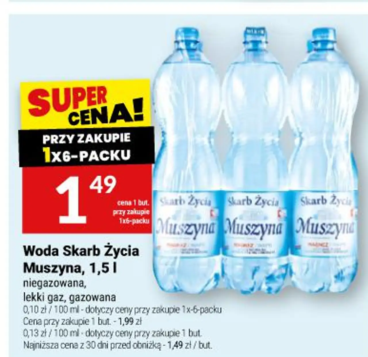 Woda Skarb Życia Muszyna, 1,5 l