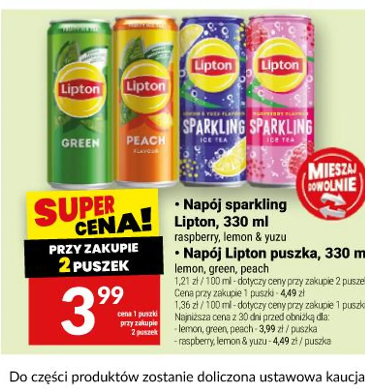 Napój sparkling Lipton / Lipton puszka, 330 ml