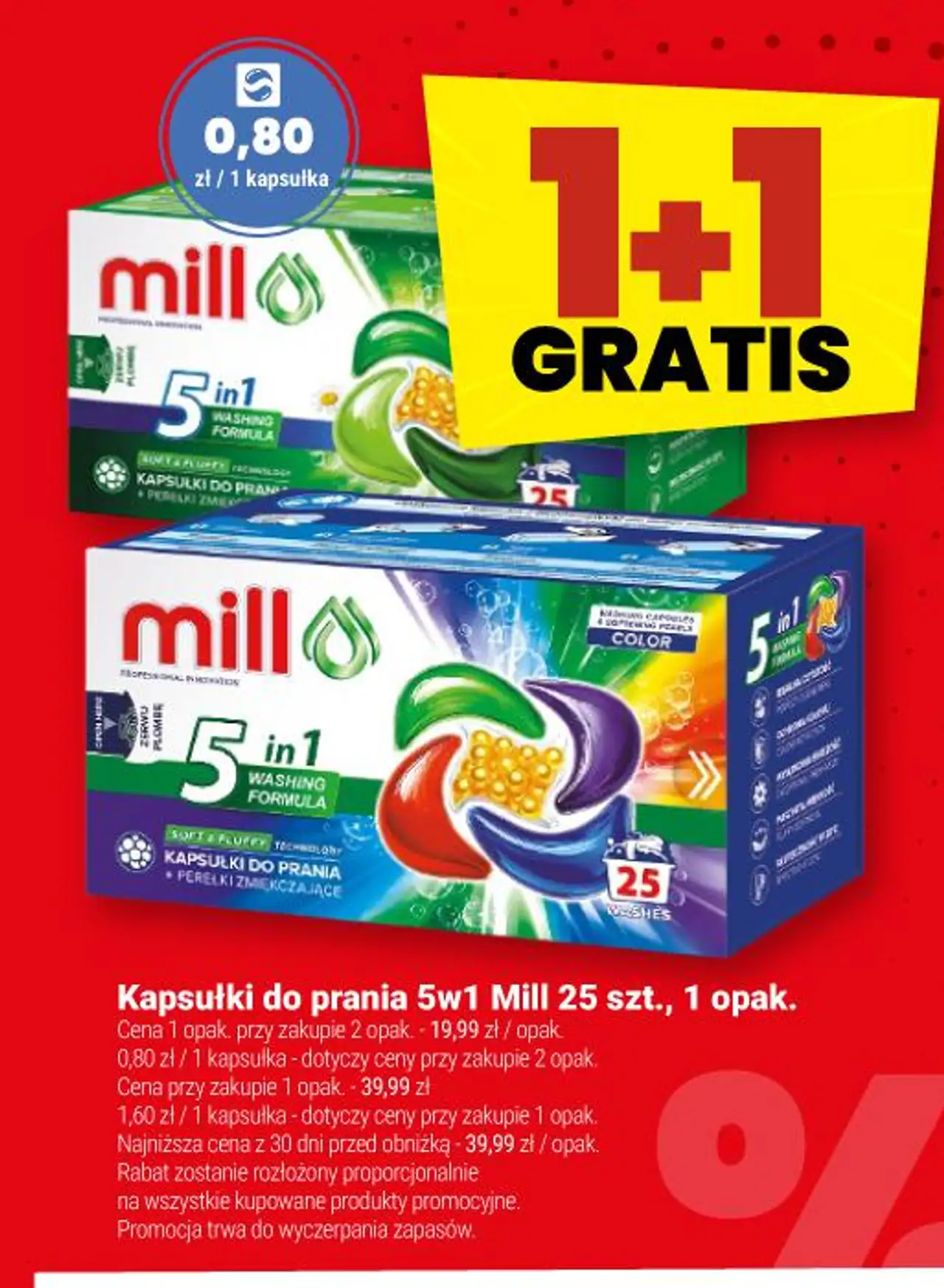 Kapsułki do prania 5w1 Mill 25 szt., 1 opak.