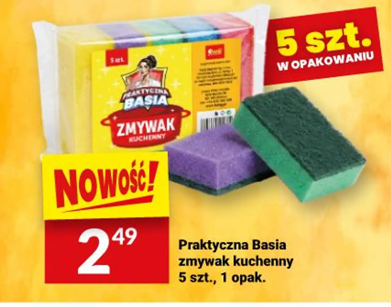 Praktyczna Basia zmywak kuchenny 5 szt.