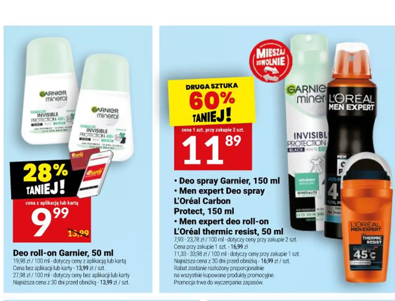 Deo roll-on Garnier / Deo spray Garnier / Men expert Deo spray / L'Oréal Carbon Protect / L'Oréal Thermic resist