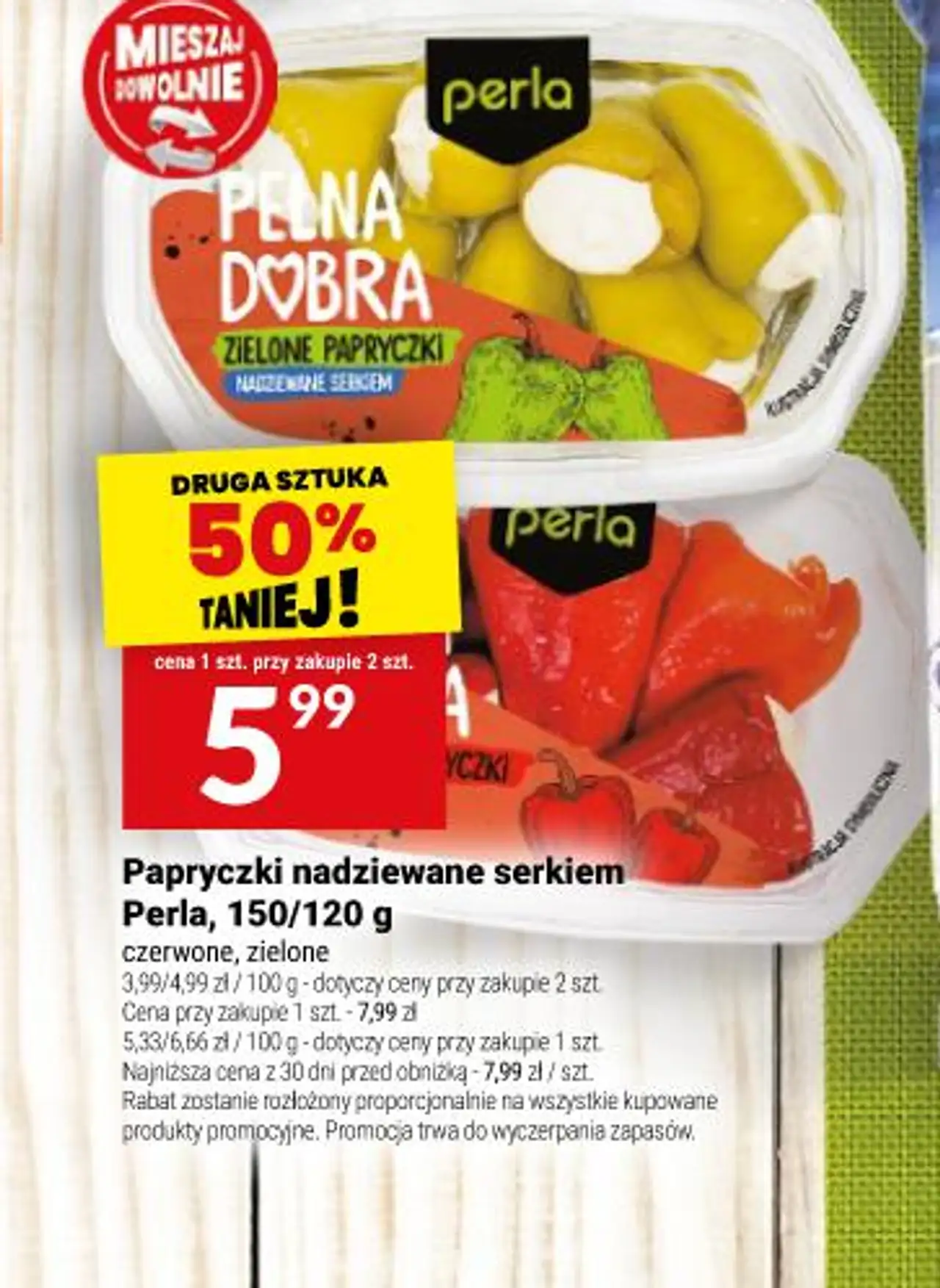 Papryczki nadziewane serkiem Perla, 150/120 g