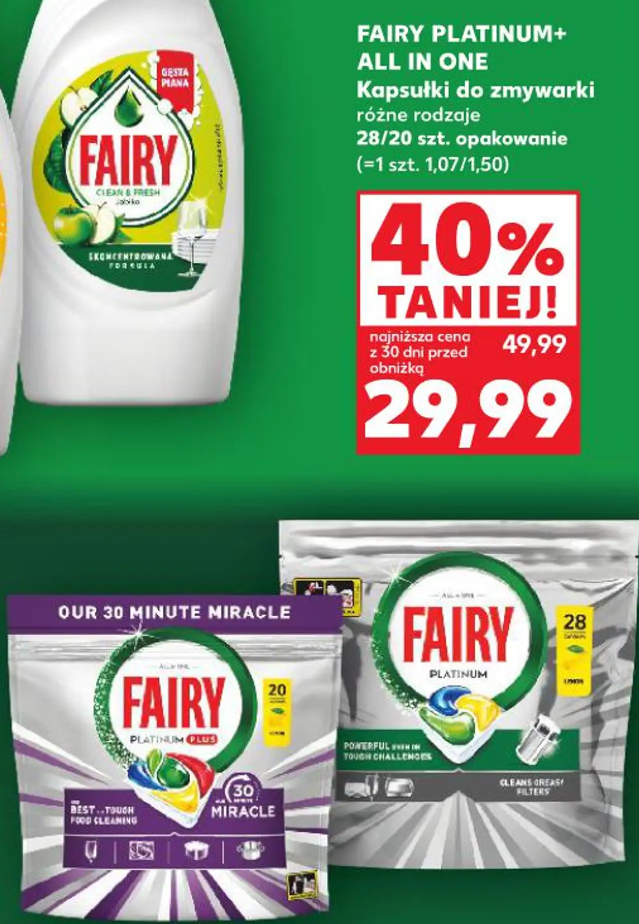 Fairy Platinum+ All in One Kapsułki do zmywarki