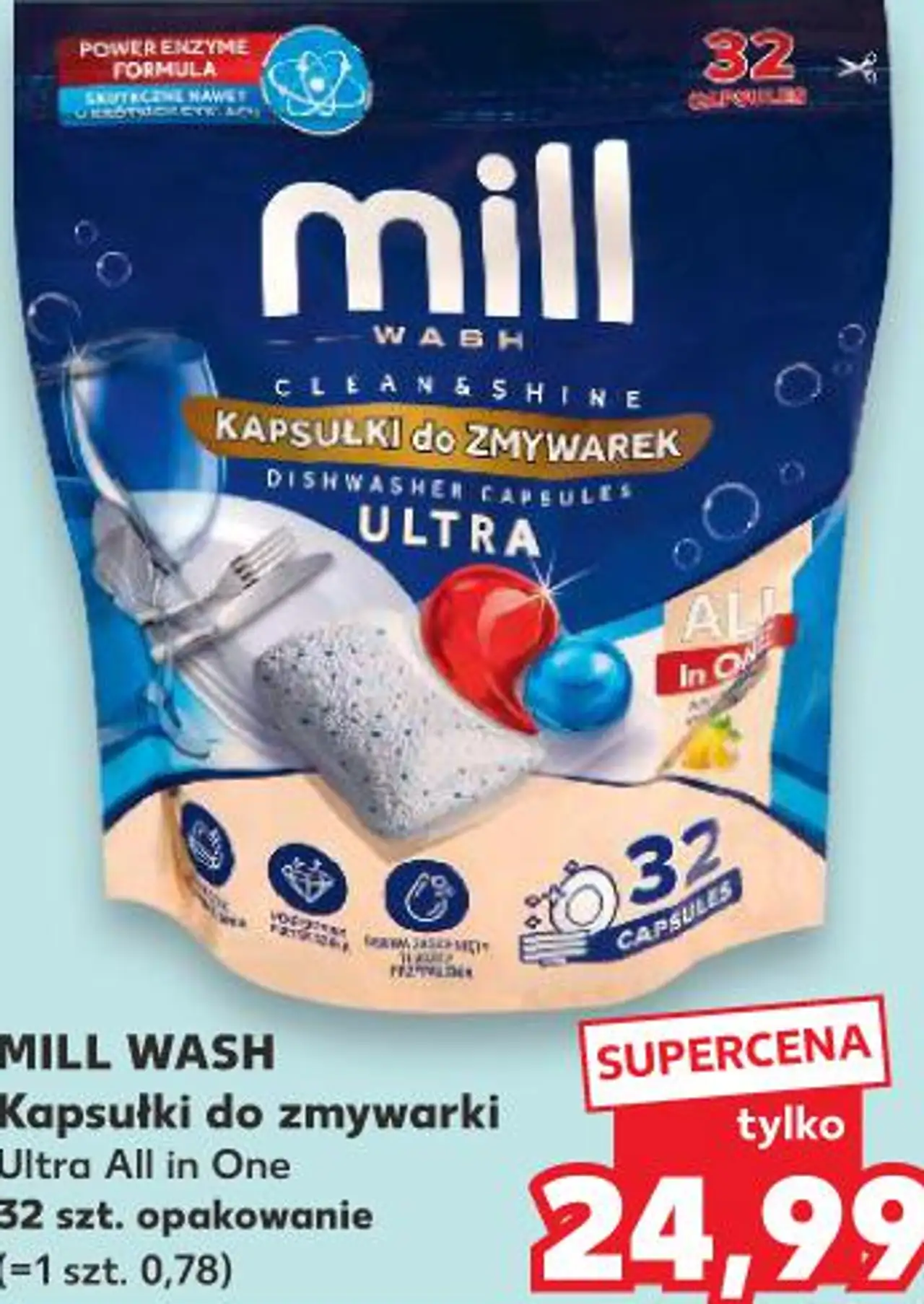 MILL WASH Kapsułki do zmywarki Ultra All in One
