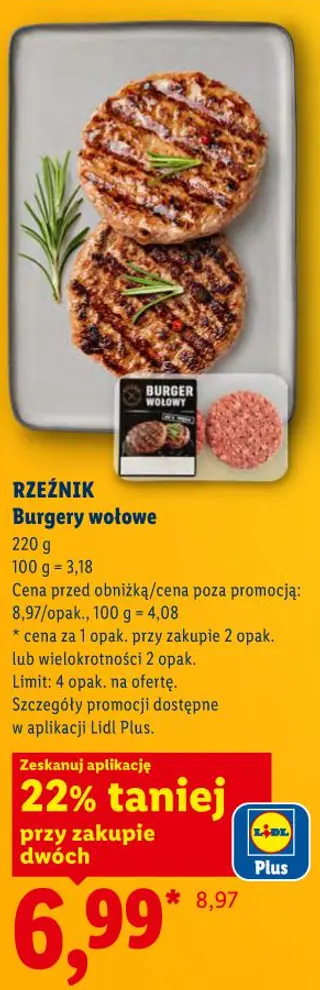 - RZEŹNIK Burgery wołowe - Lidl
