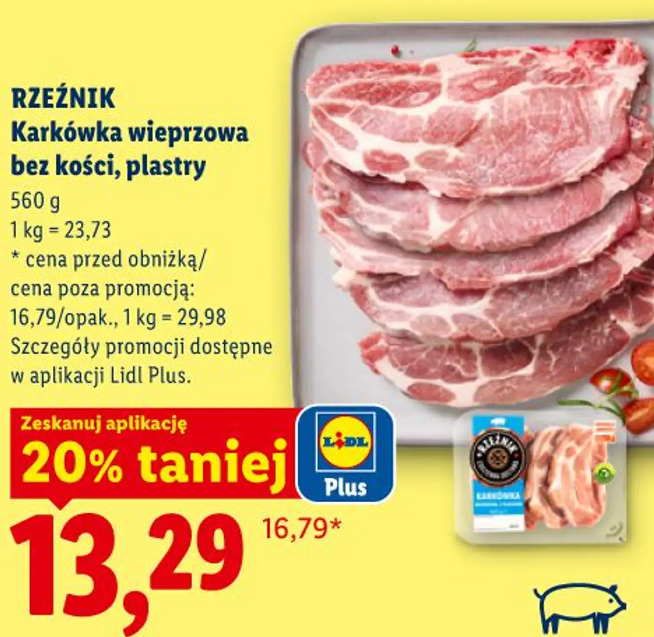 RZEŹNIK Karkówka wieprzowa bez kości, plastry