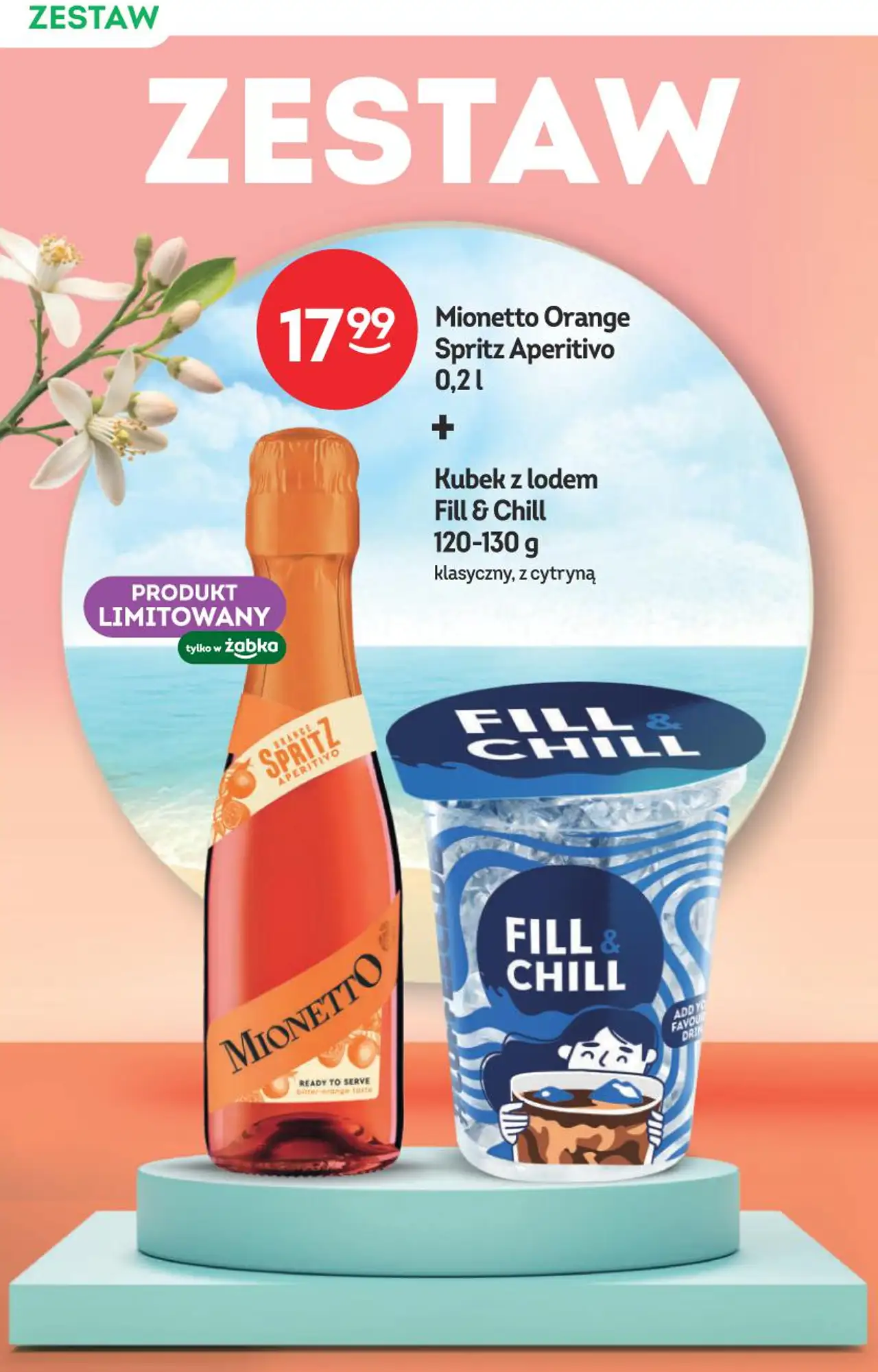 Mionetto Orange Spritz Aperitivo 0,2 l + Kubek z lodem Fill & Chill 120-130 g