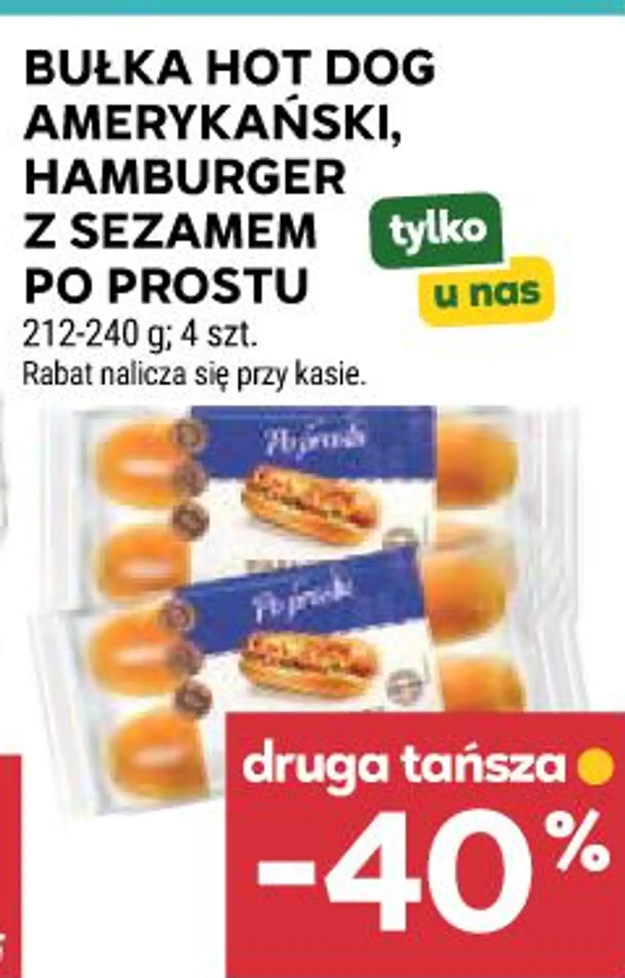 Bułka hot dog amerykański, hamburger z sezamem Po Prostu