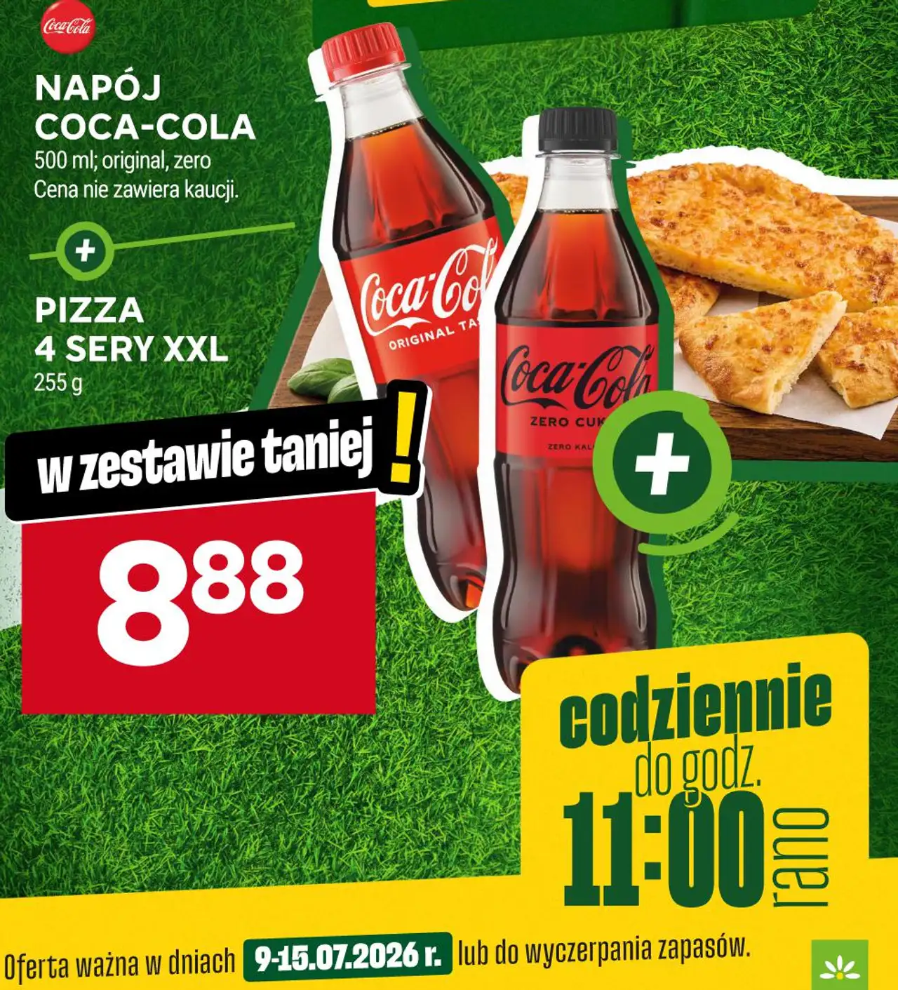 Zestaw: Napój Coca-Cola 500 ml + Pizza 4 Sery XXL 255 g