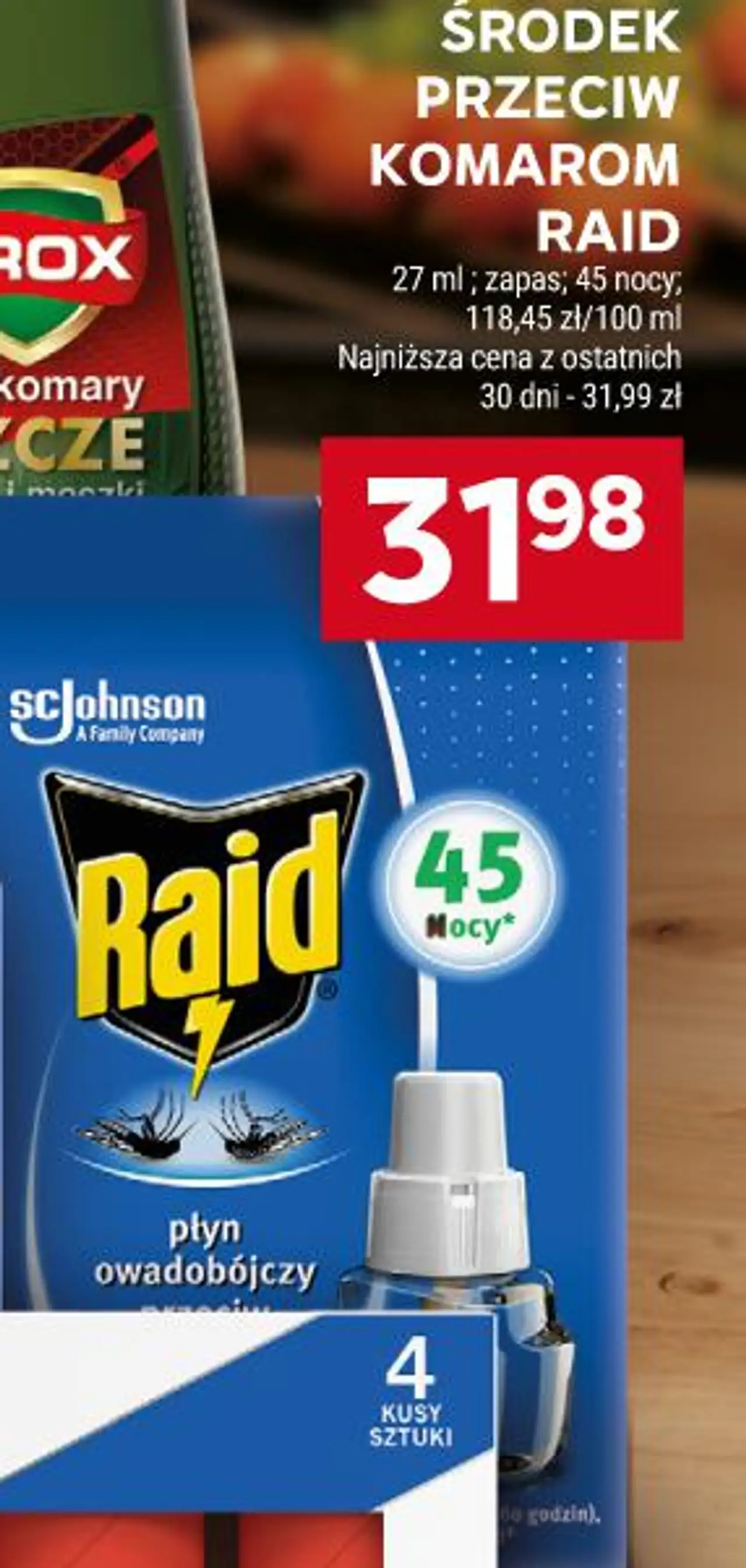 Środek przeciw komarom Raid zapas
