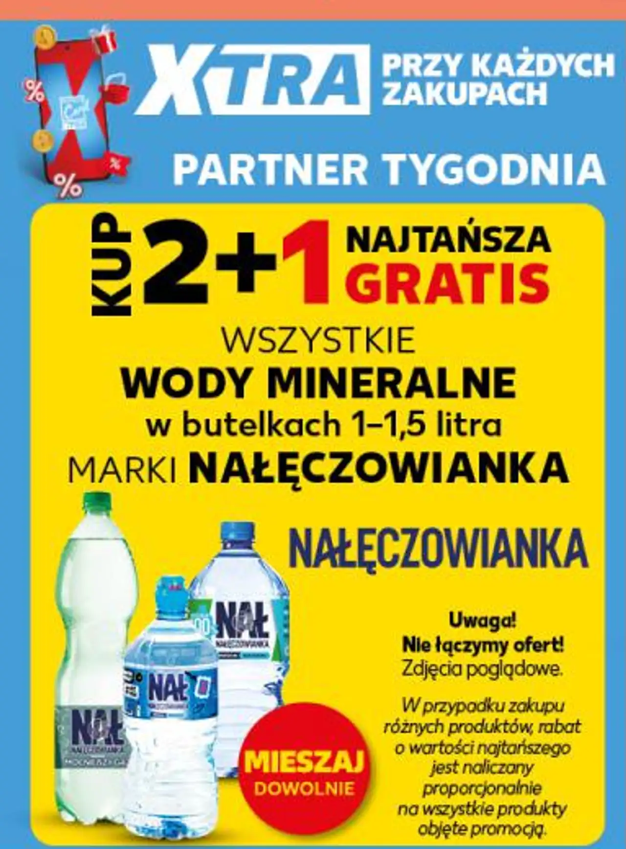 WSZYSTKIE WODY MINERALNE w butelkach 1-1,5 litra MARKI NAŁĘCZOWIANKA