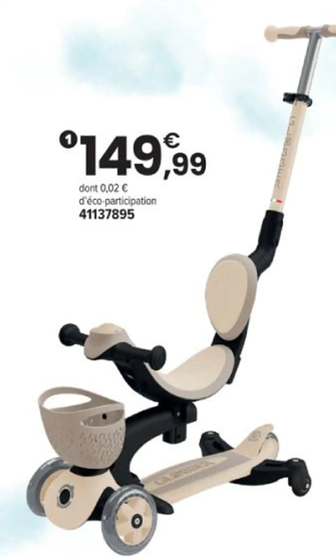 TROTTINETTE ÉVOLUTIVE GO UP BABY LIGHTS 360 - TAUPE