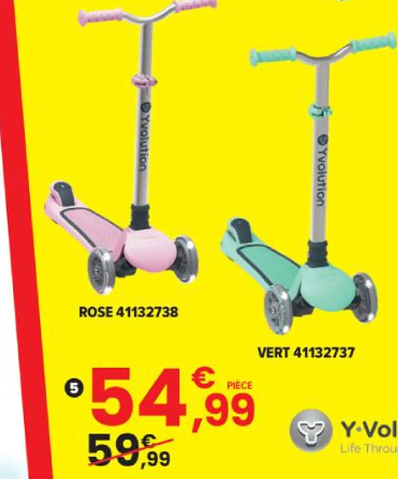 YVOLUTION GLIDER AIR - TROTTINETTE 3 ROUES LUMINEUSES