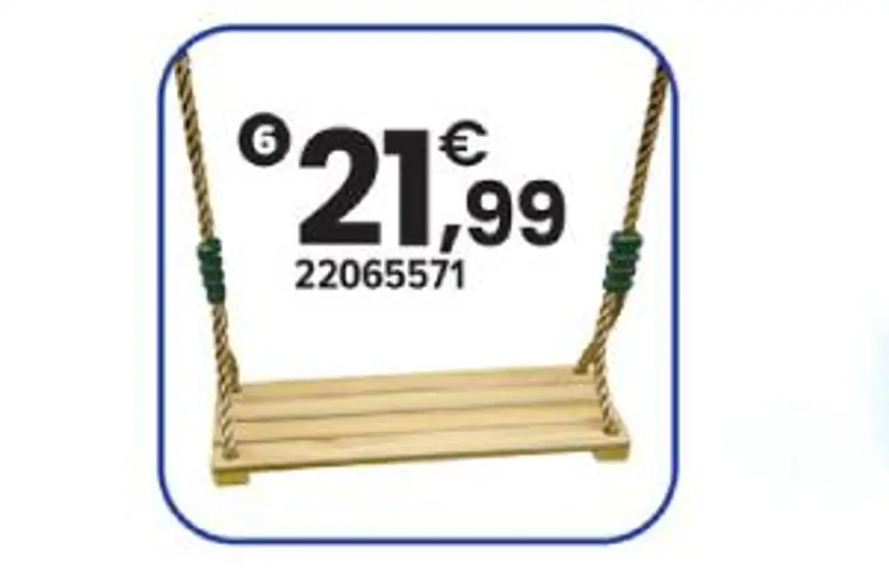 SIÈGE DE BALANÇOIRE BOIS POUR PORTIQUE 1,90 - 2,50 M | 3 ans