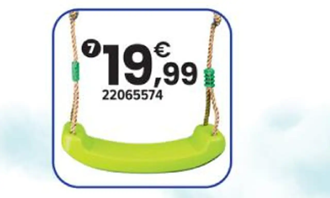 SIÈGE DE BALANÇOIRE VERT PLASTIQUE POUR PORTIQUE 1,90 - 2,50 M | 3 ans