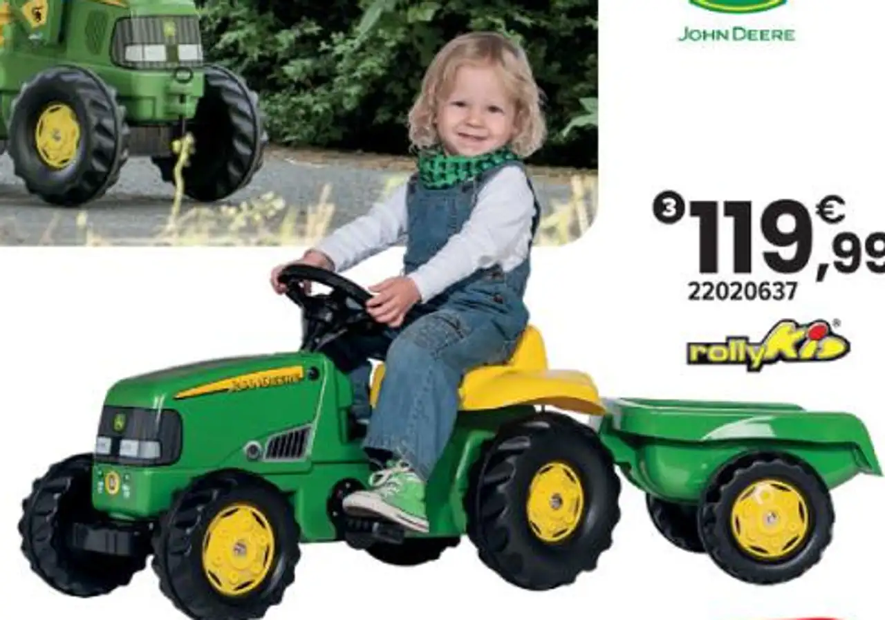 TRACTEUR ROLLY KID JOHN DEERE AVEC REMORQUE