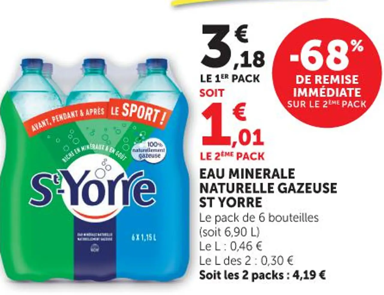EAU MINERALE NATURELLE GAZEUSE ST YORRE