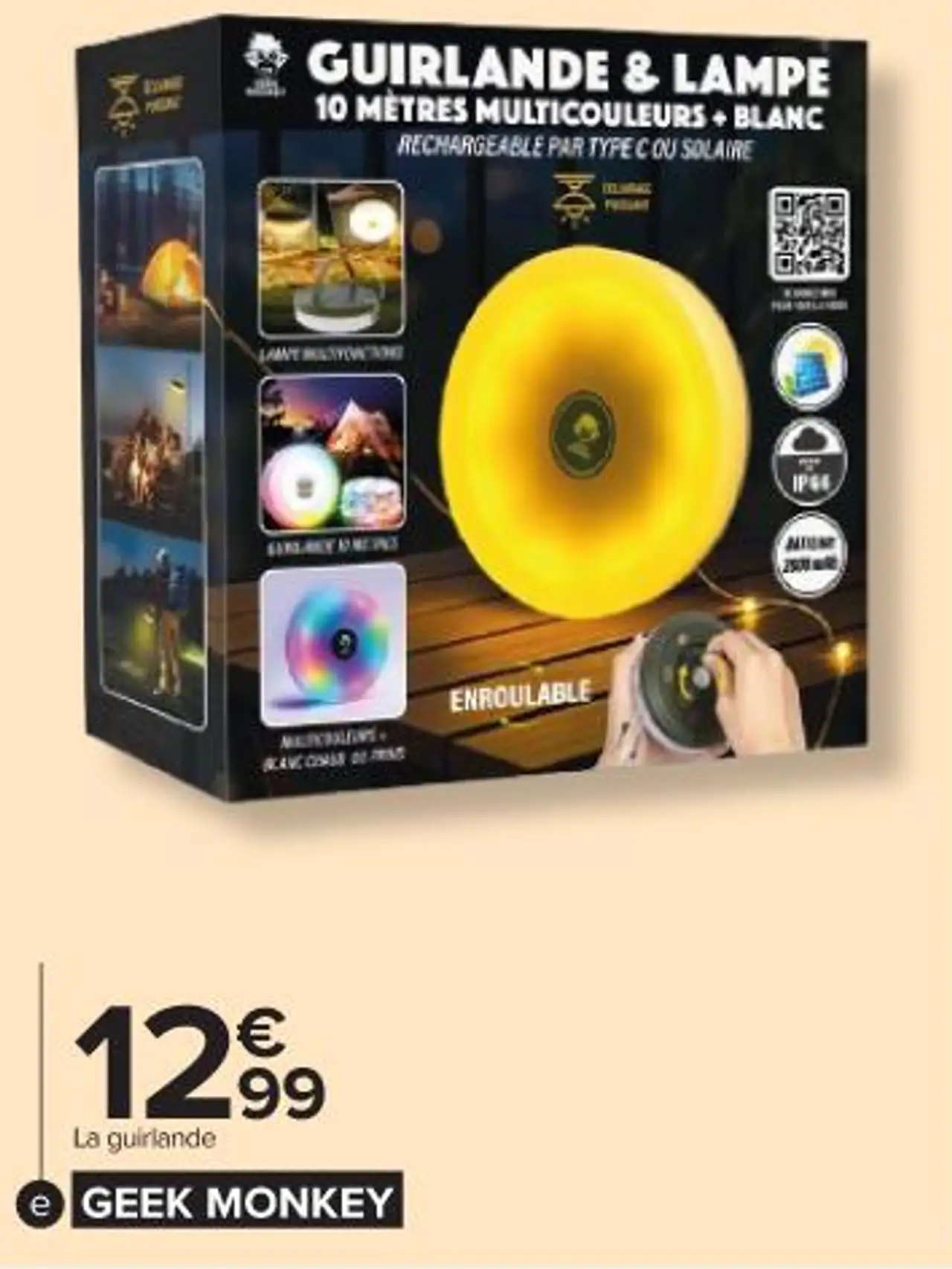 Guirlande LED 10m - 2 Ambiances : Blanc ou Couleurs changeantes