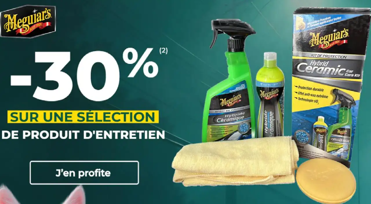 -30% sur une sélection de produit de entretien Meguiar's