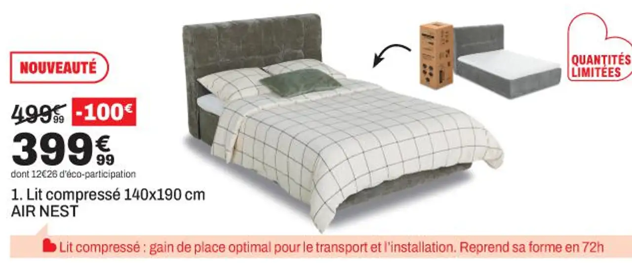 Lit compressé 140x190 cm AIR NEST