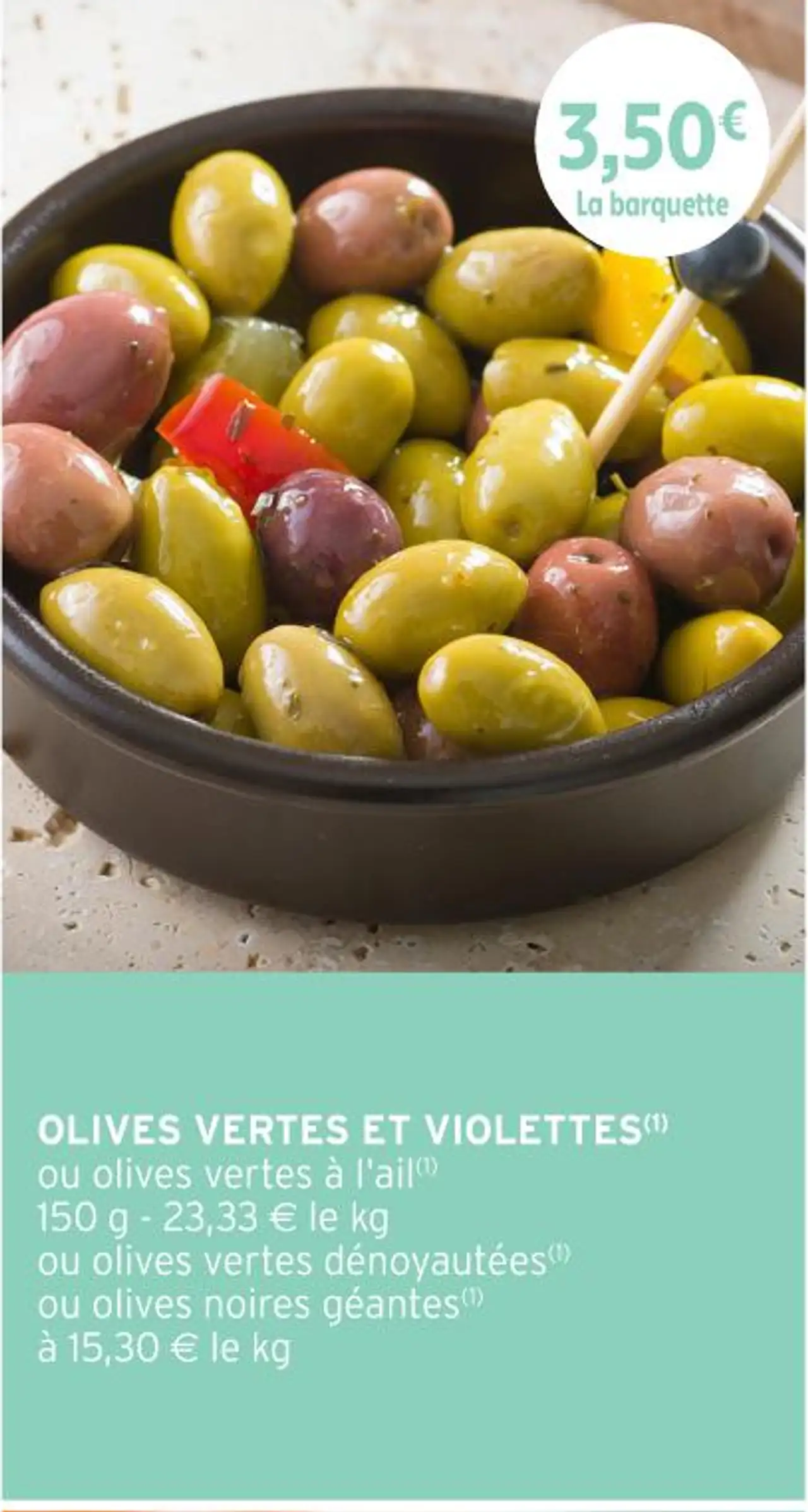 Olives vertes et violettes