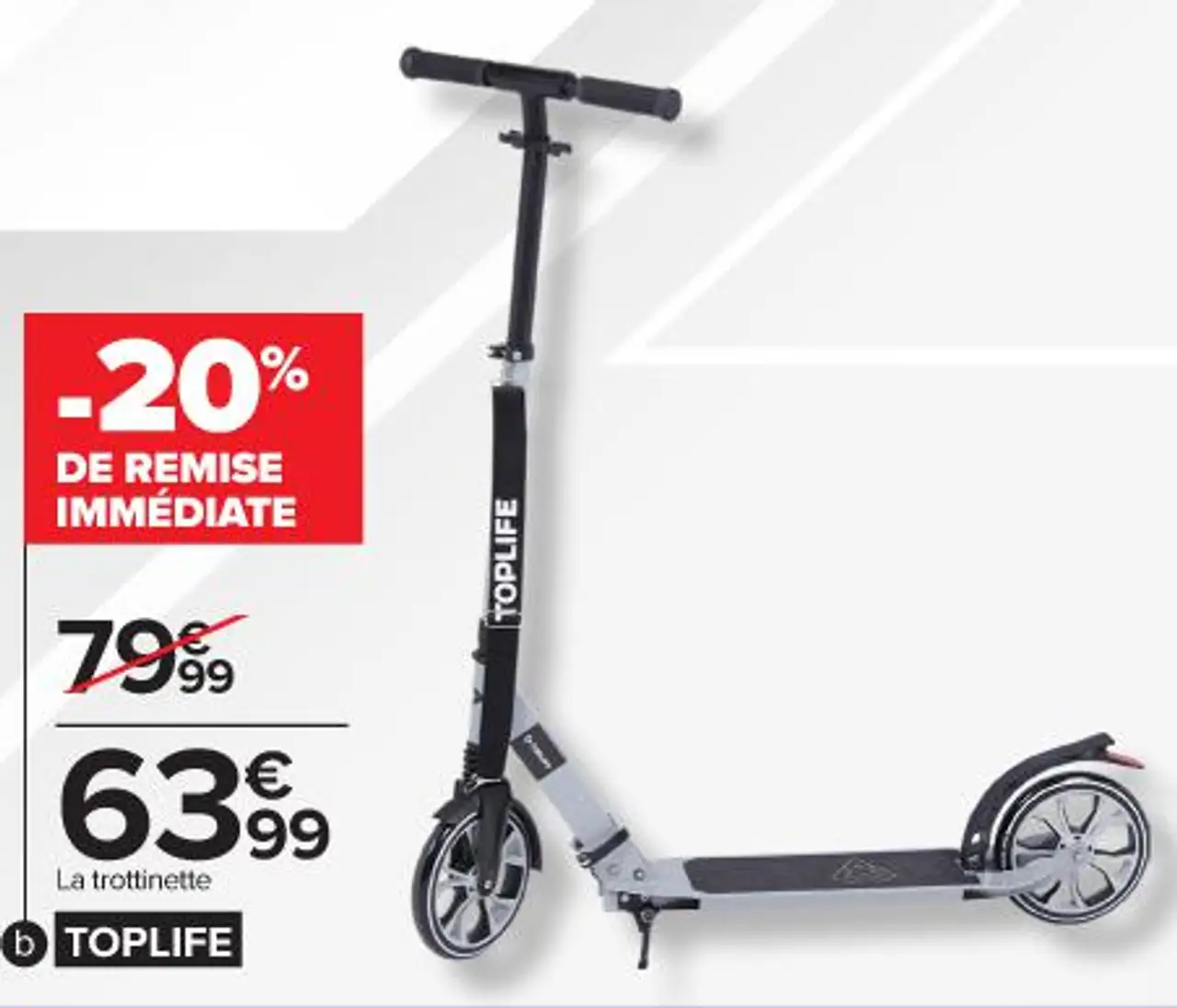 TOPLIFE Trottinette Adulte Pliable 200 mm Guidon ajustable 3 positions