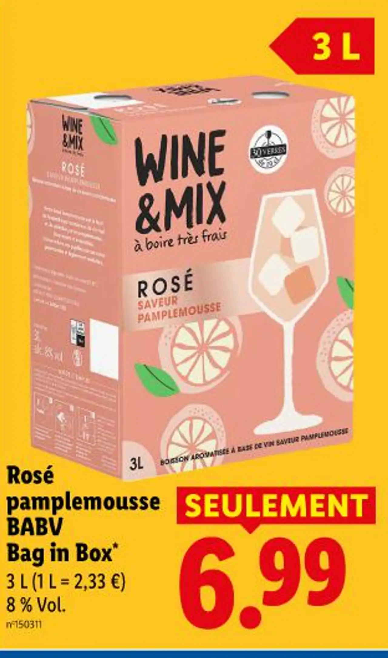 Rosé pamplemousse BABY Bag in Box* 3 L