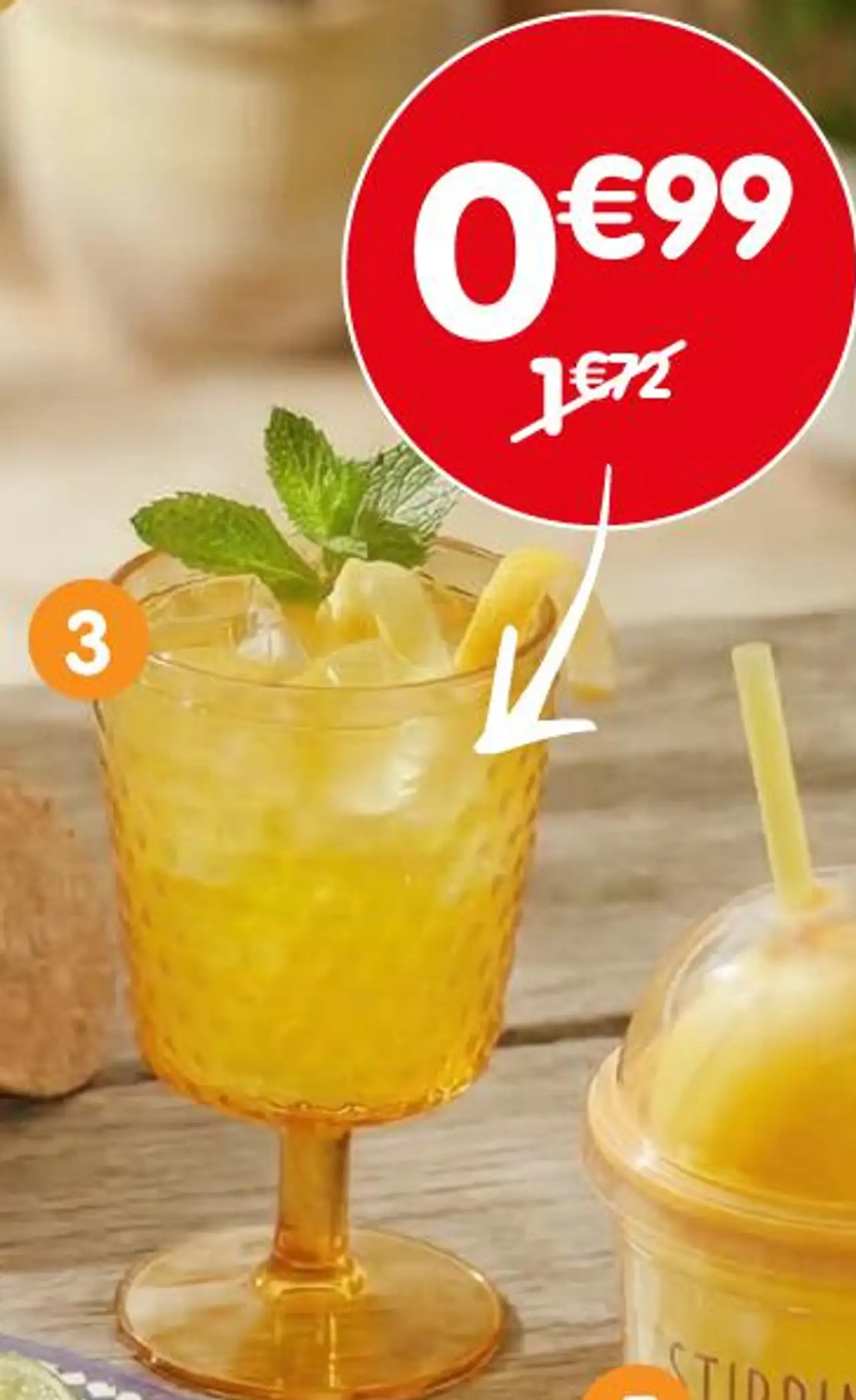 Gourde avec paille effet givré