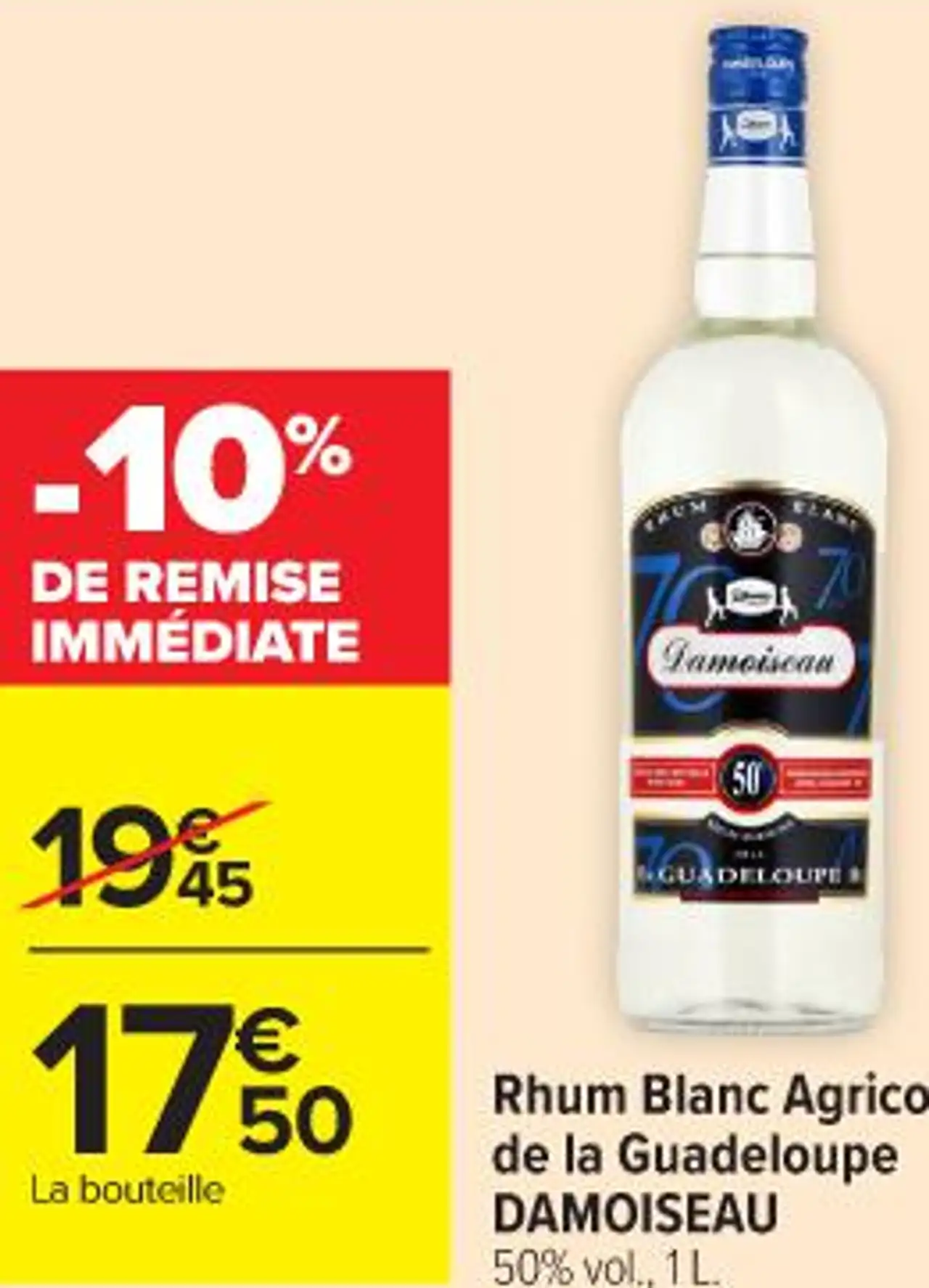 Rhum Blanc Agricole de la Guadeloupe DAMOISEAU