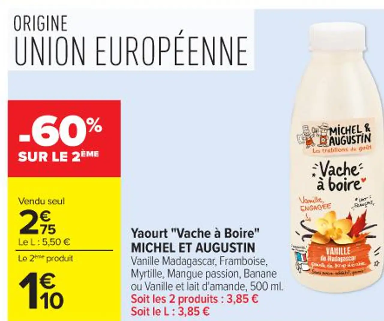 Yaourt "Vache à Boire" MICHEL ET AUGUSTIN