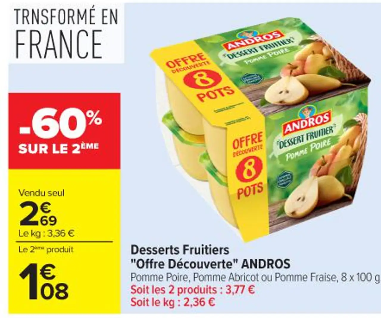 Desserts Fruitiers "Offre Découverte" ANDROS