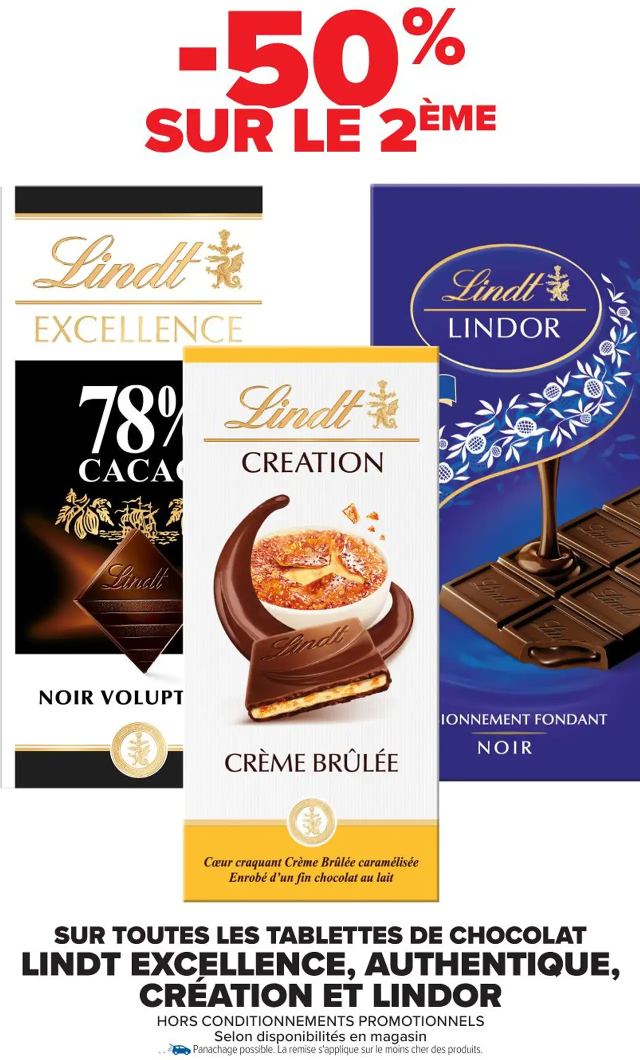 TOUTES LES TABLETTES DE CHOCOLAT LINDT EXCELLENCE, AUTHENTIQUE, CRÉATION ET LINDOR