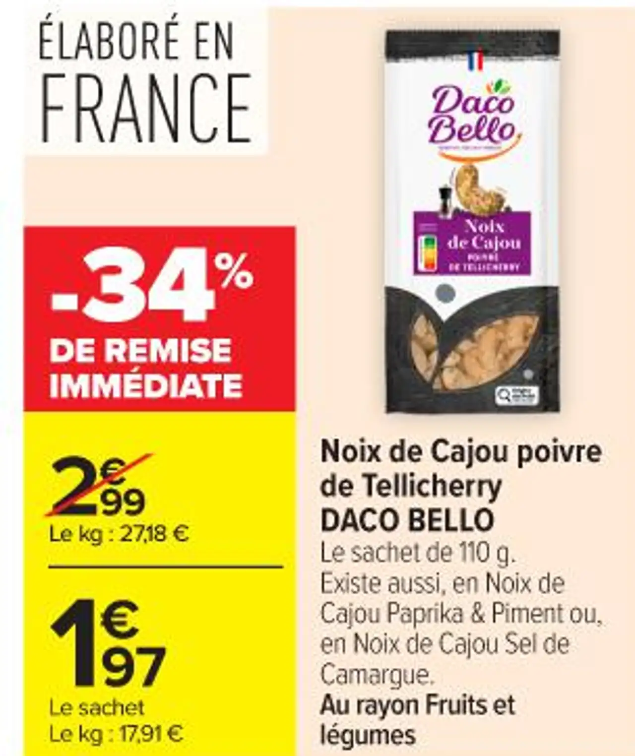 Noix de Cajou poivre de Tellicherry DACO BELLO