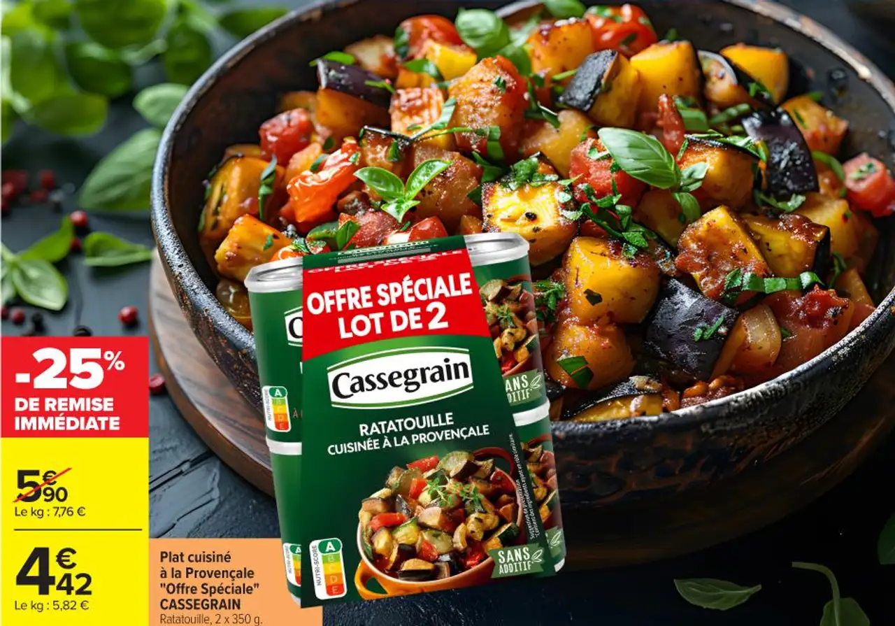 Plat cuisiné à la Provençale "Offre Spéciale" CASSEGRAIN Ratatouille