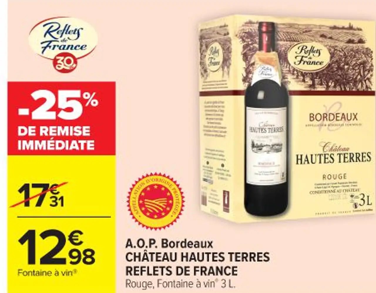 A.O.P. Bordeaux CHÂTEAU HAUTES TERRES REFLETS DE FRANCE