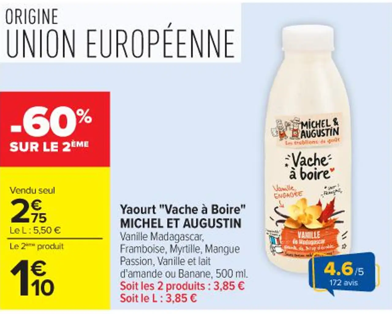 Yaourt "Vache à Boire" MICHEL ET AUGUSTIN