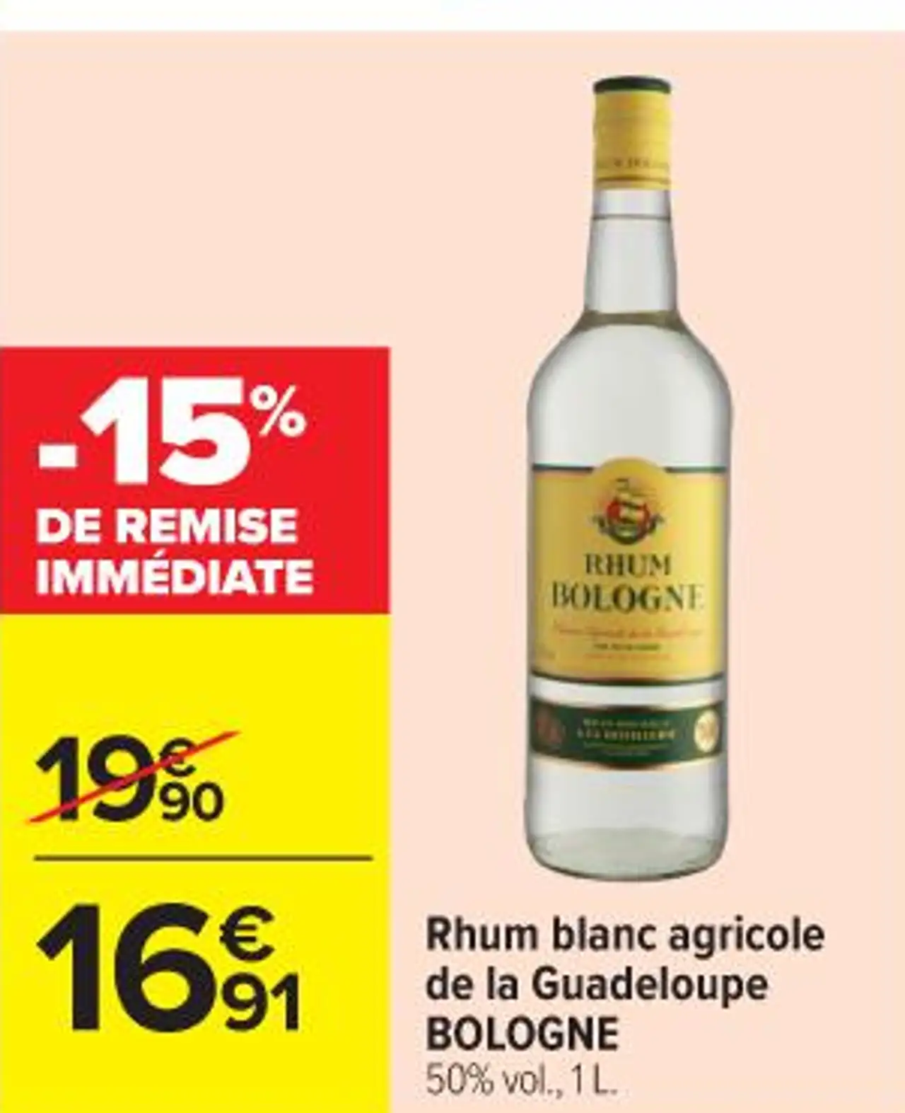 Rhum blanc agricole de la Guadeloupe BOLOGNE