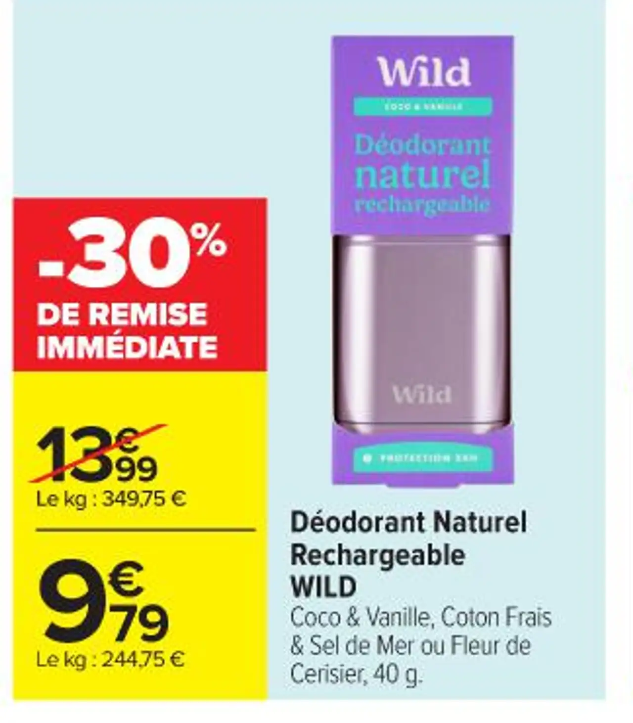 Déodorant Naturel Rechargeable WILD