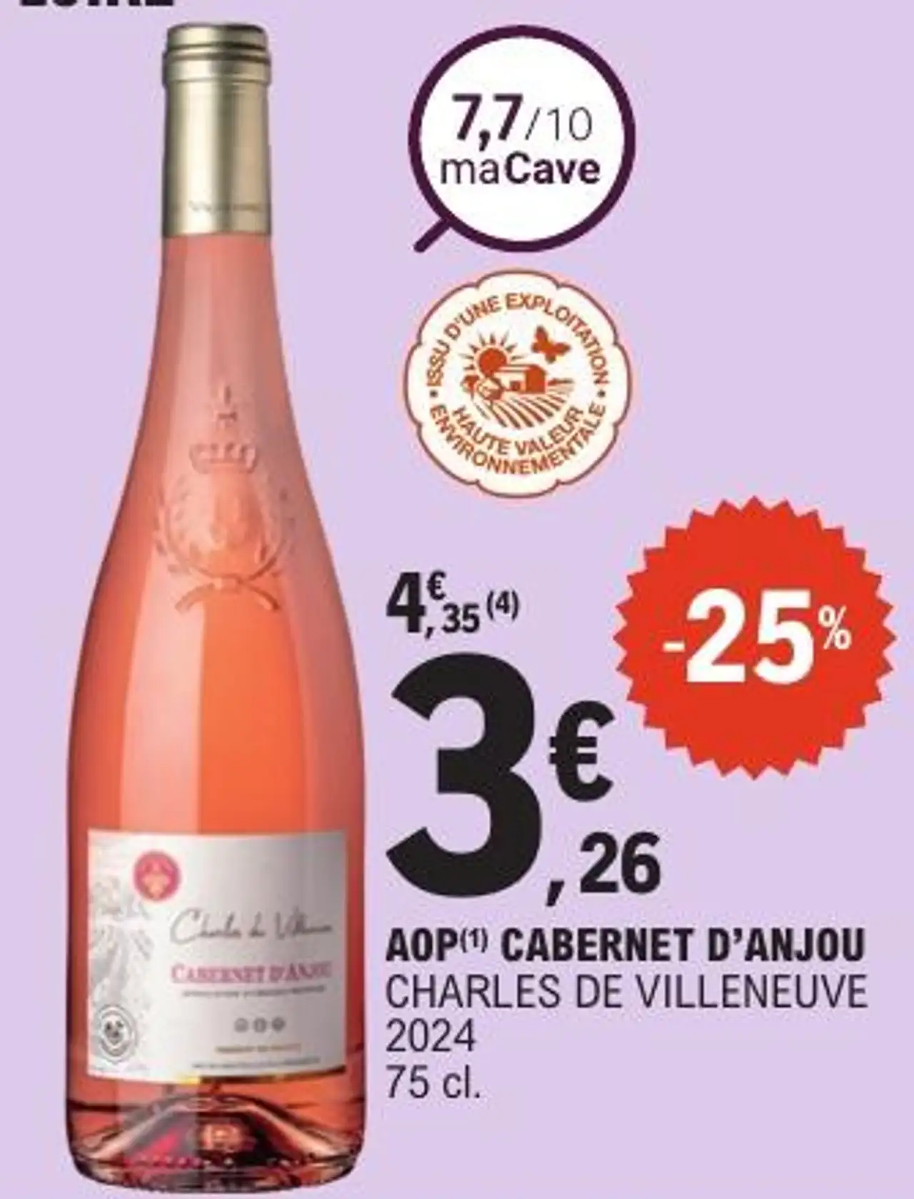 AOP(1) CABERNET D'ANJOU CHARLES DE VILLENEUVE