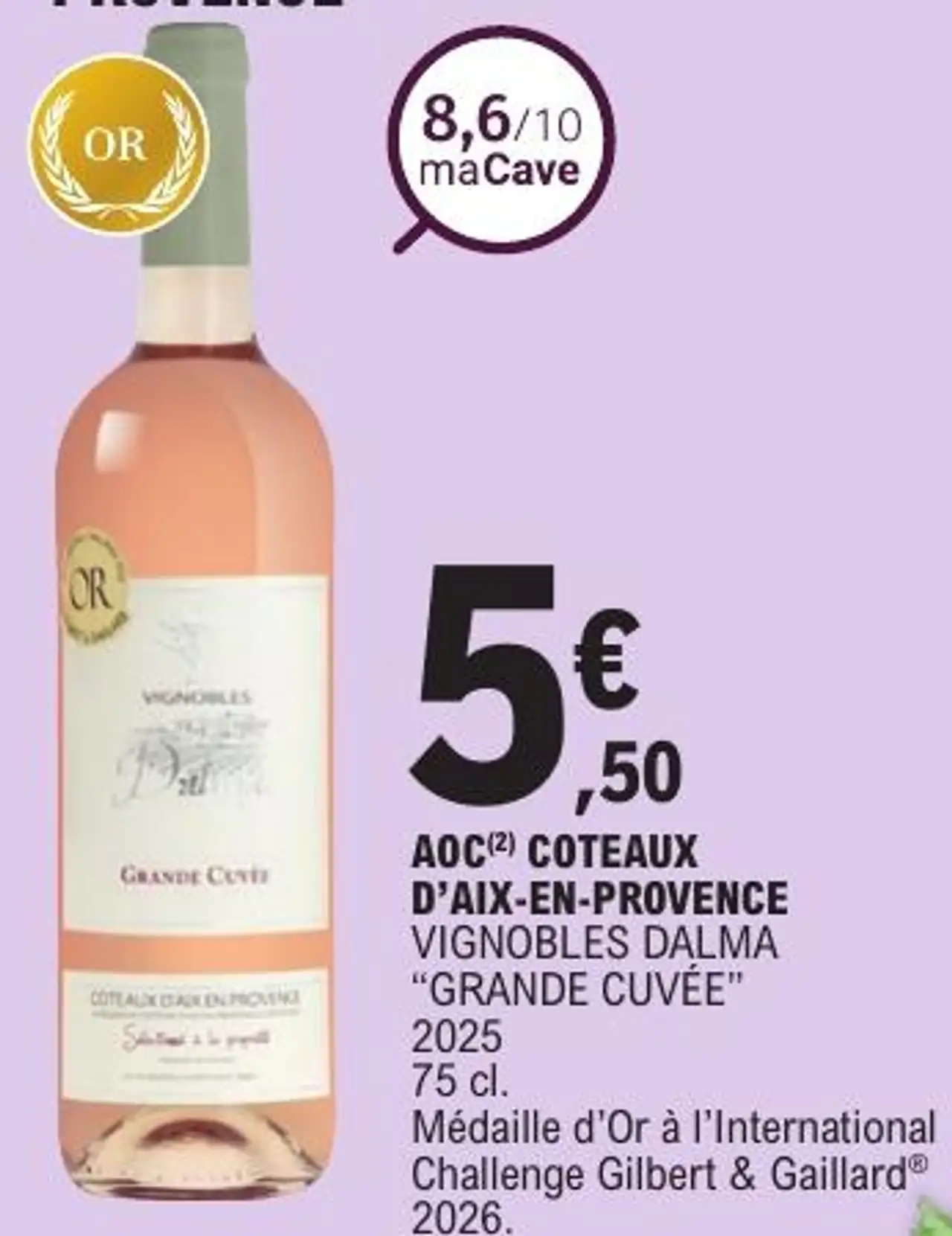 AOC(2) COTEAUX D'AIX-EN-PROVENCE VIGNOBLES DALMA "GRANDE CUVÉE"