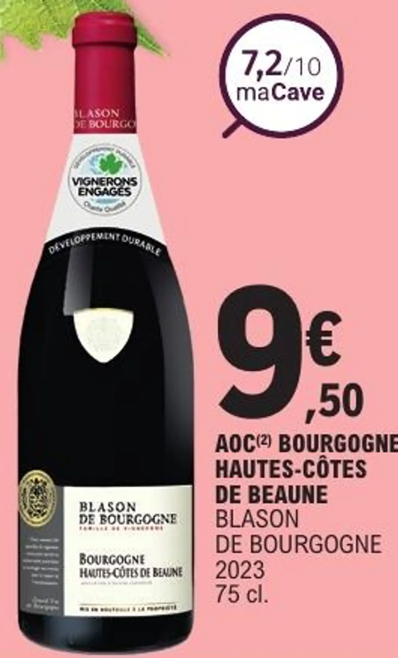 AOC(2) BOURGOGNE HAUTES-CÔTES DE BEAUNE BLASON DE BOURGOGNE 2023 75 cl.