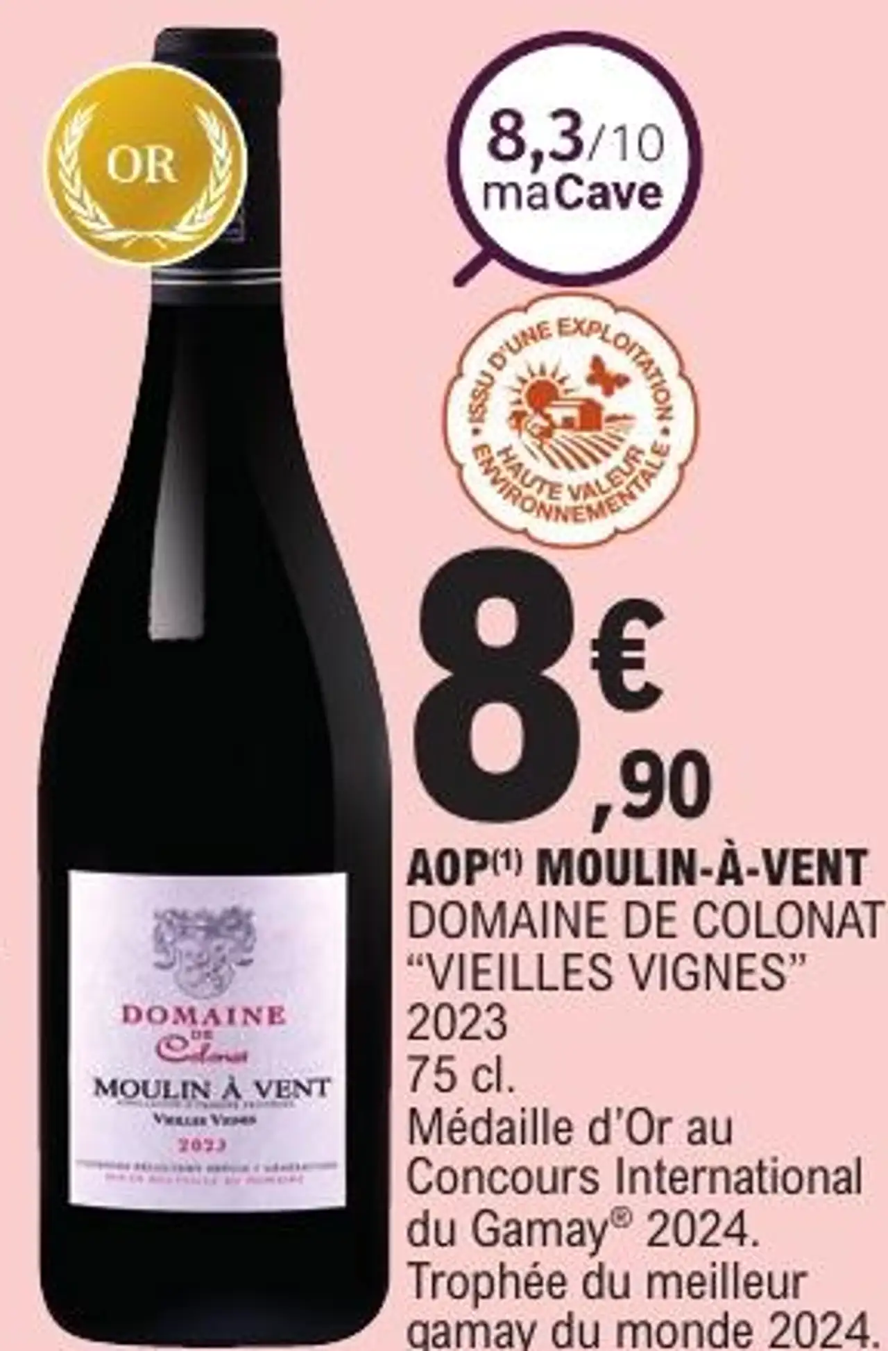 AOP(1) MOULIN-À-VENT DOMAINE DE COLONAT "VIEILLES VIGNES" 2023 75 cl.