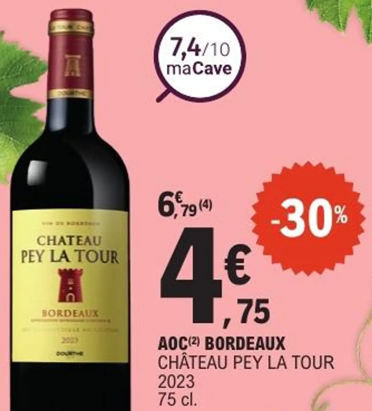 AOC(2) BORDEAUX CHÂTEAU PEY LA TOUR 2023